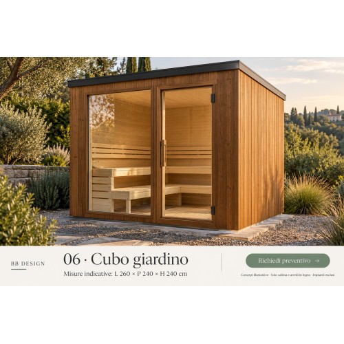 Cubo giardino | Cabina sauna in legno da esterno - BB Design