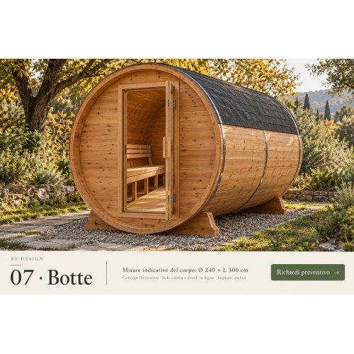 Botte | Cabina sauna in legno da esterno - BB Design