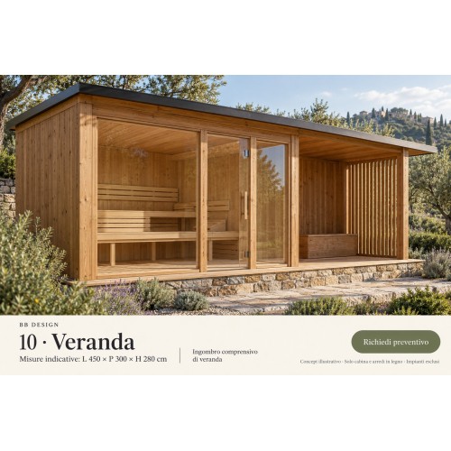 Veranda | Cabina sauna in legno da esterno - BB Design