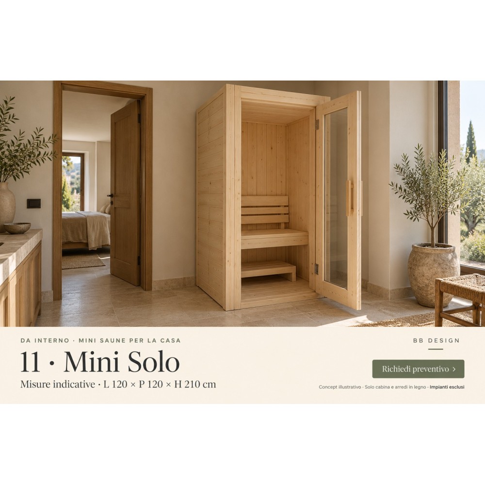 Mini Solo | Cabina sauna in legno da interno - BB Design