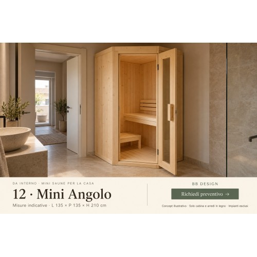 Mini Angolo | Cabina sauna in legno da interno - BB Design