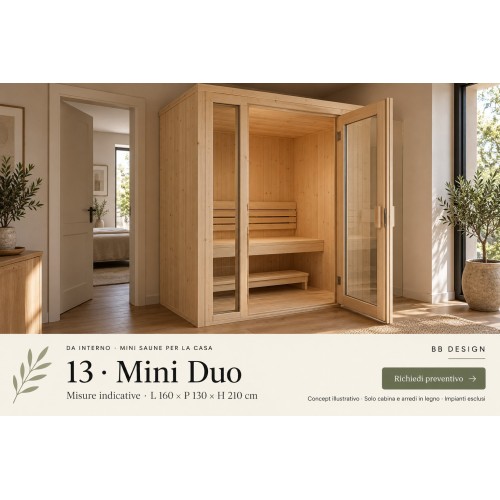 Mini Duo | Cabina sauna in legno da interno - BB Design