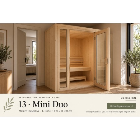 Mini Duo | Cabina sauna in legno da interno - BB Design